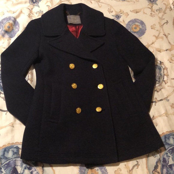 J. Crew Stadium Cloth Coat NAVY - Picture 4 of 11